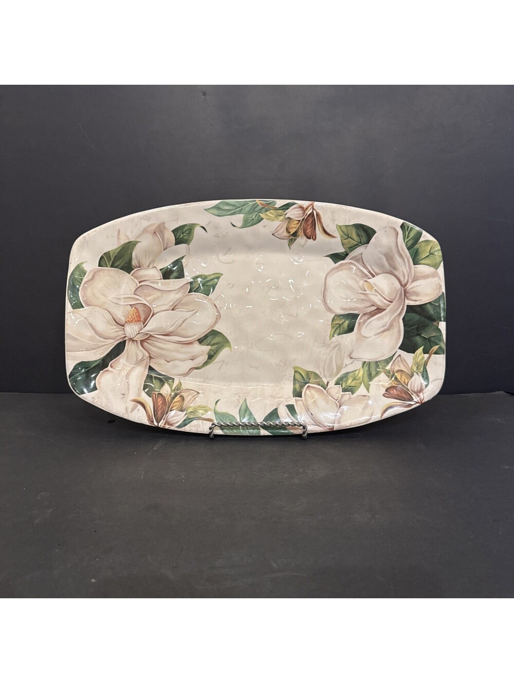Pier 1 "Magnolia" Platter 16" L By 10 1/8” W Ironstone Dishwasher Microwave Safe